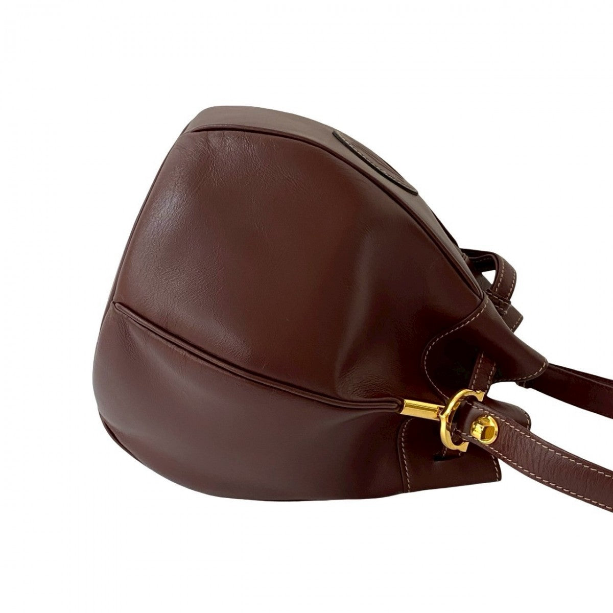 Cartier Shoulder Bag Leather Wine-Red Must Line Women