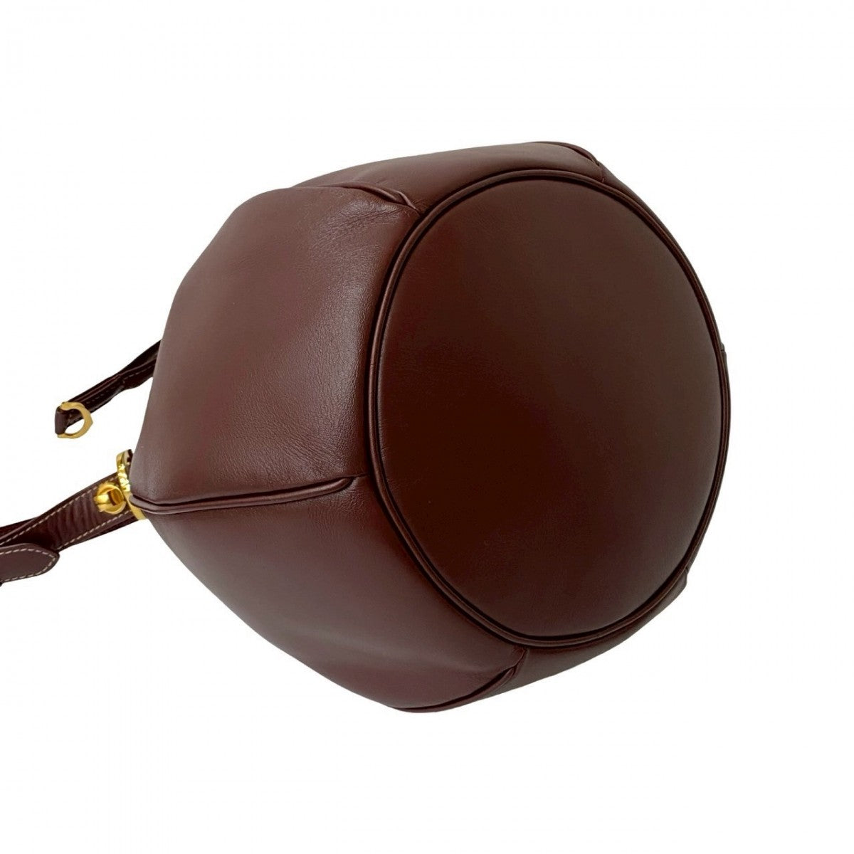 Cartier Shoulder Bag Leather Wine-Red Must Line Women