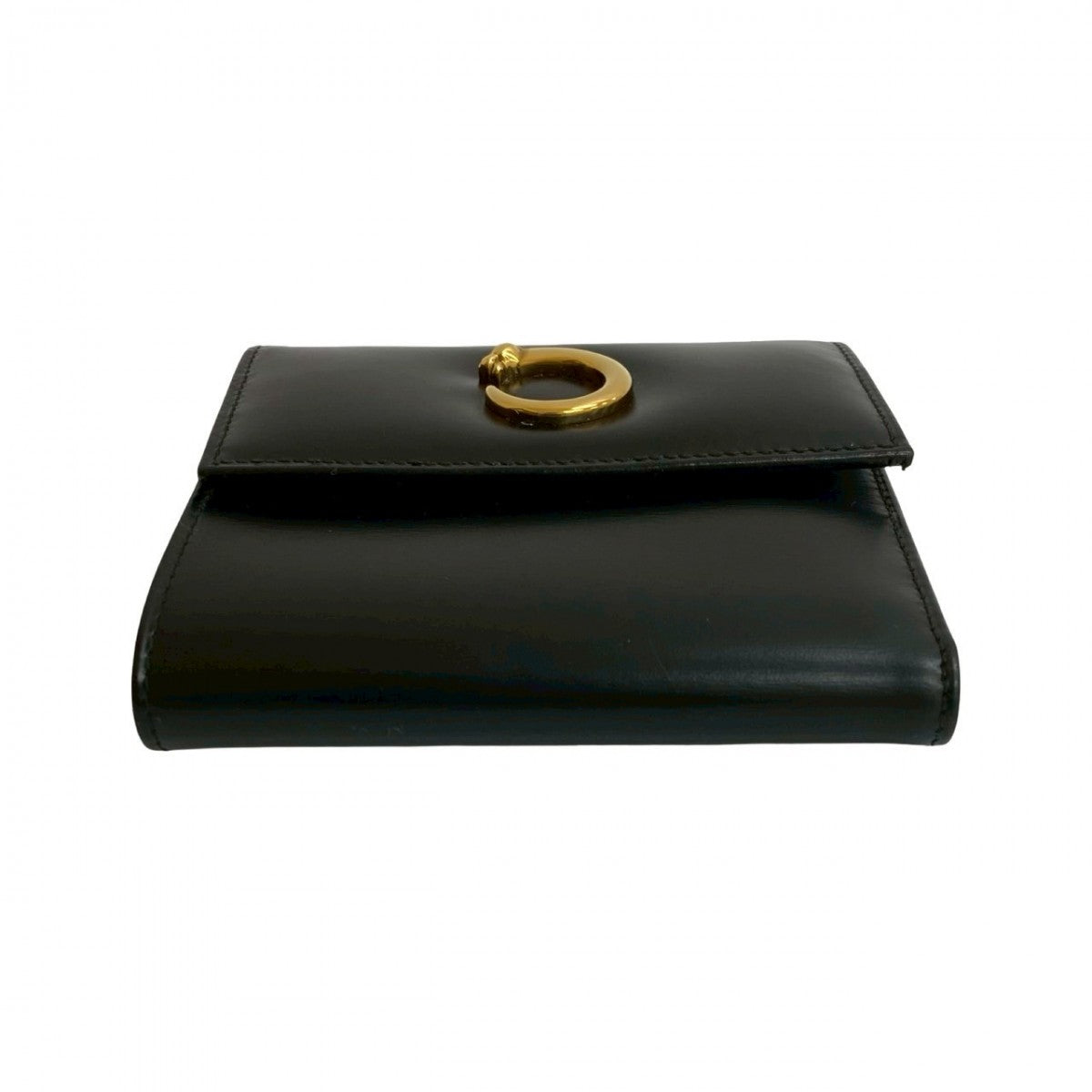 Cartier Bifold Wallet Leather Black Panther Line Mens(Unisex)