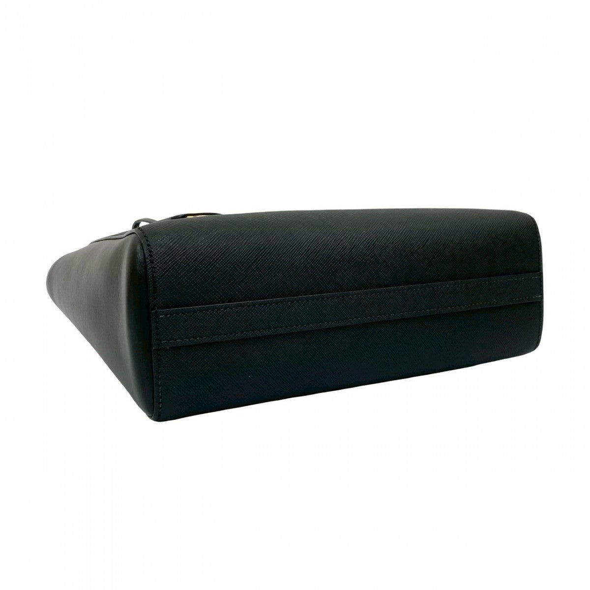 Prada Shoulder Bag Leather Black Logo Metal Galleria Women