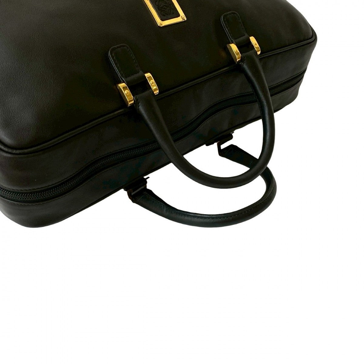 Loewe Boston Duffel Bag Leather Black Anagram Logo Mens