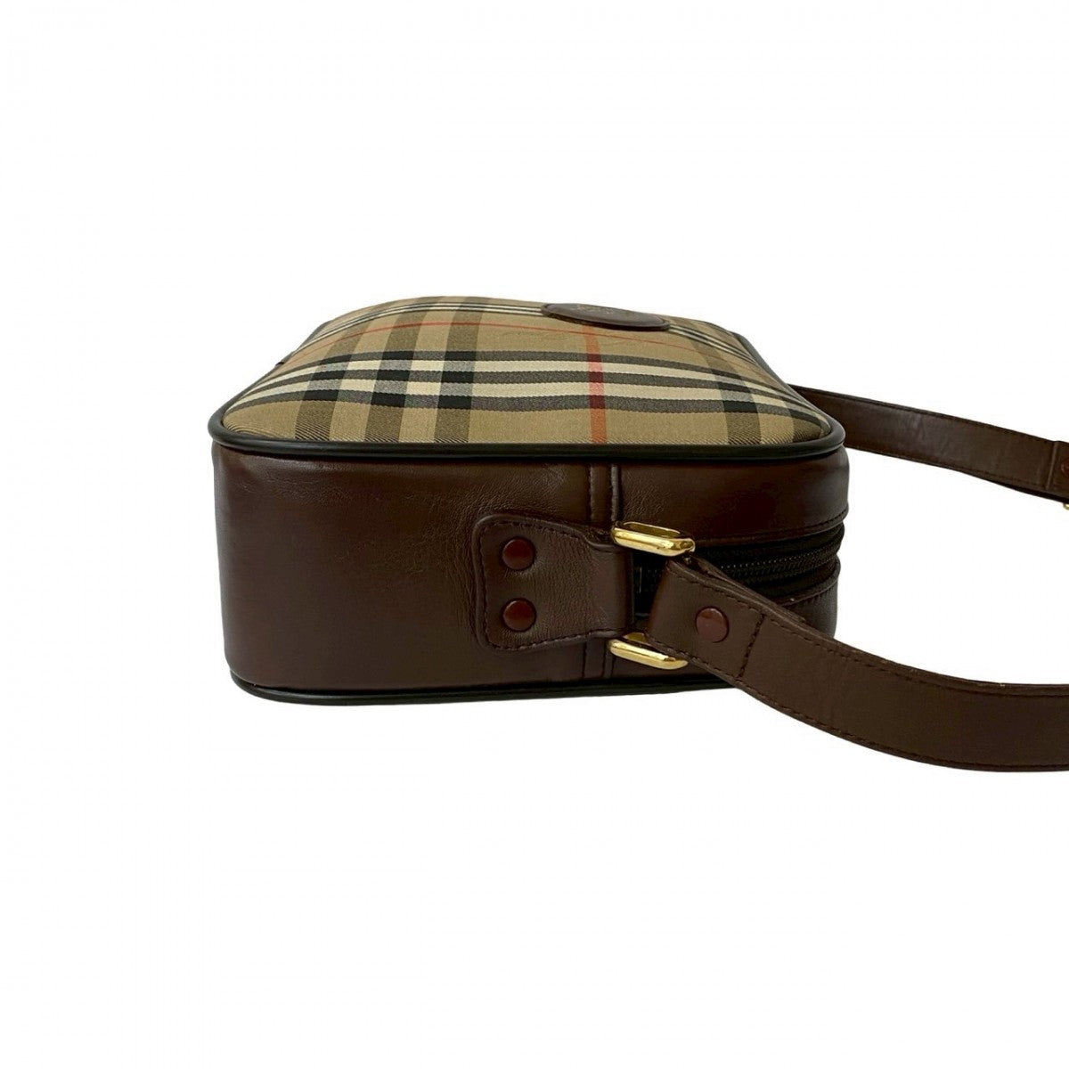 Burberry Shoulder Bag Canvas, Leather Brown Nova Check Pattern Shadow Horse Logo Women