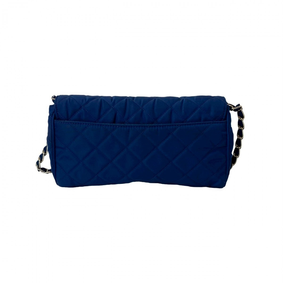 Prada Shoulder Bag Nylon, Leather Blue Logo Metal Women