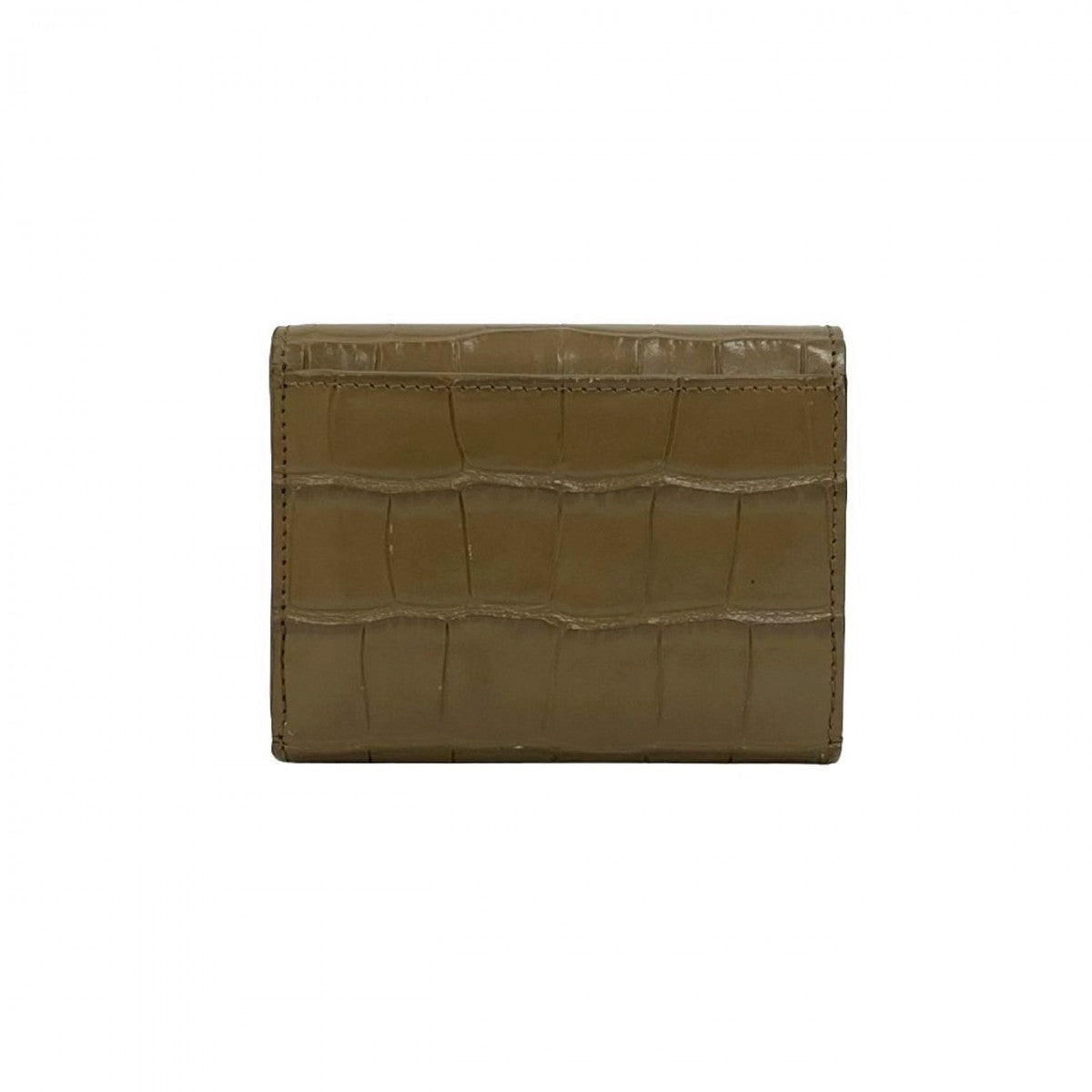 Balenciaga Tri-Fold Wallet Leather Beige Balenciaga Logo Embossed Women