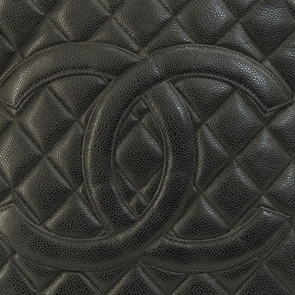 Chanel Tote Bag Grained Calfskin Skin Black Replica Tote Gold Metal