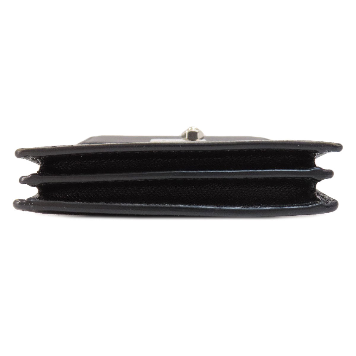 Prada Shoulder Bag Leather Black Logo Saffiano Women