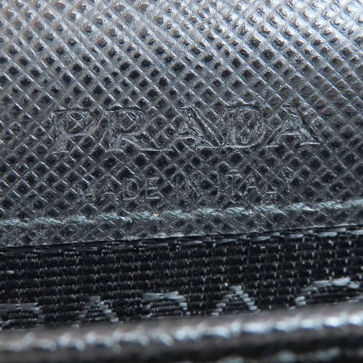 Prada Shoulder Bag Leather Black Logo Saffiano Women