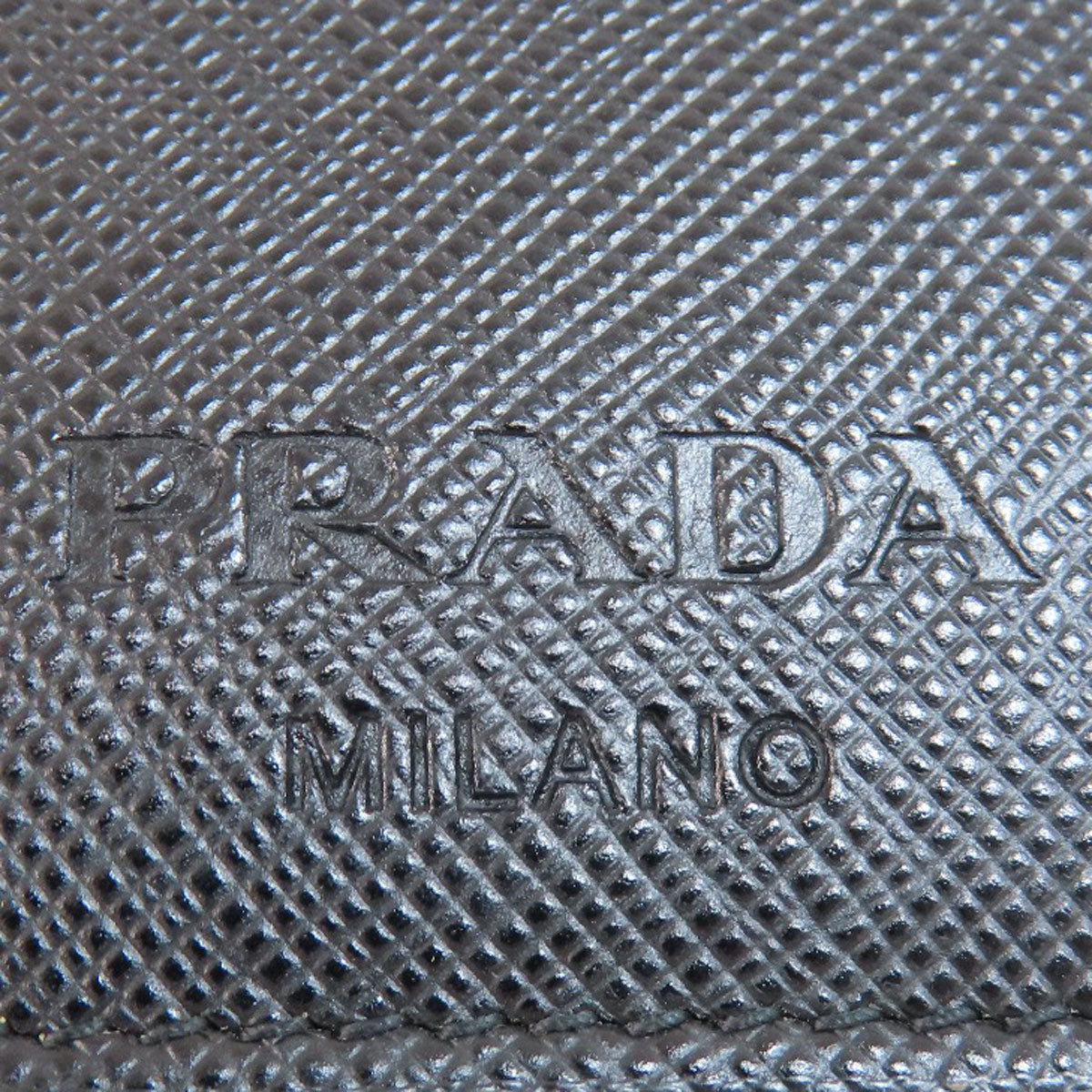 Prada Shoulder Bag Leather Black Logo Saffiano Women