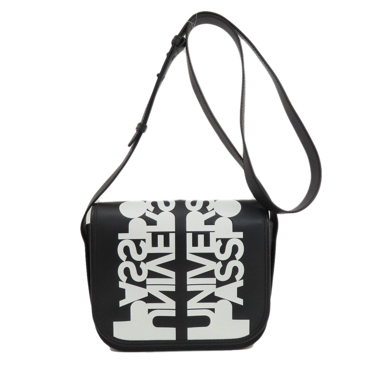 Burberry Shoulder Bag Leather Black Logo Women