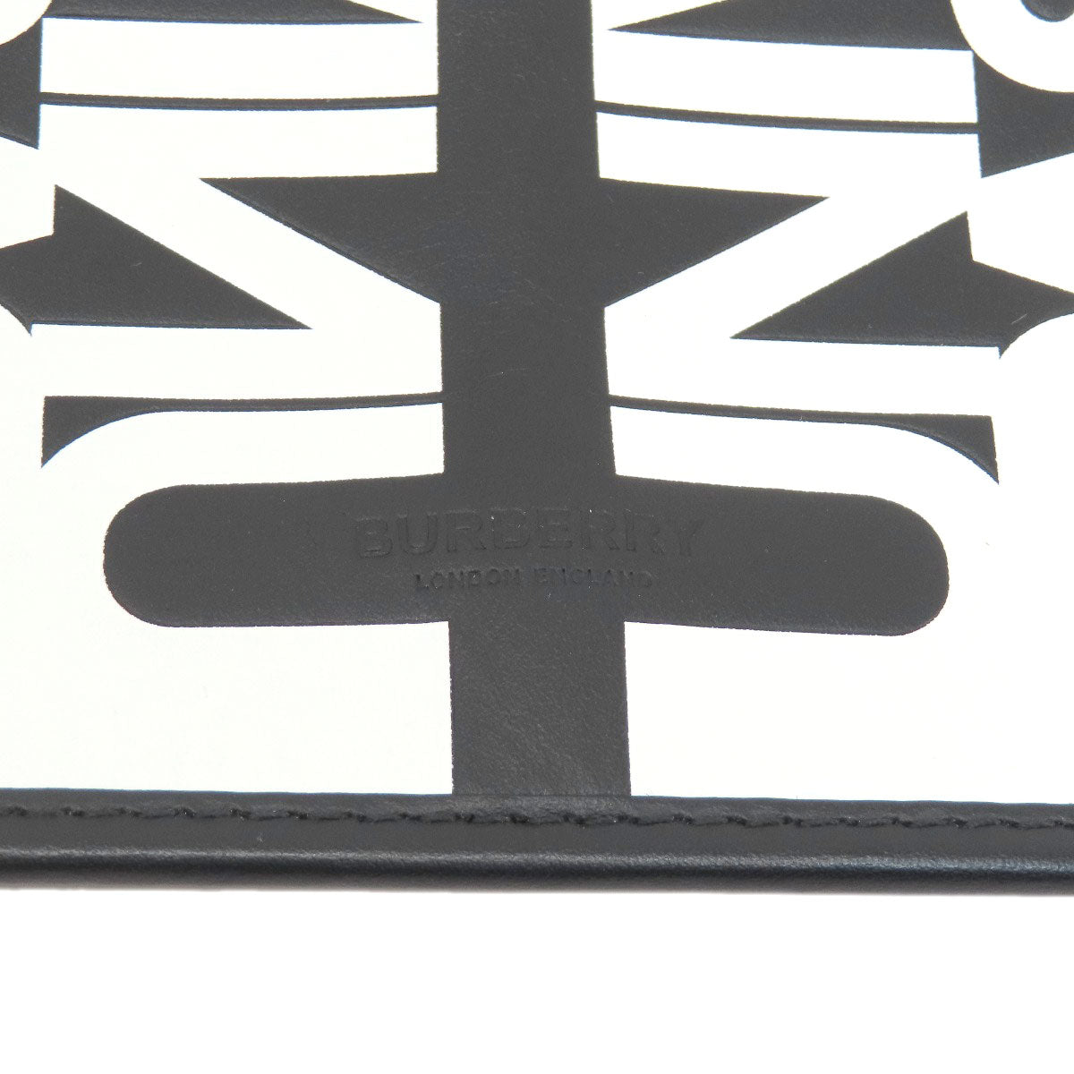 Burberry Shoulder Bag Leather Black Logo Women