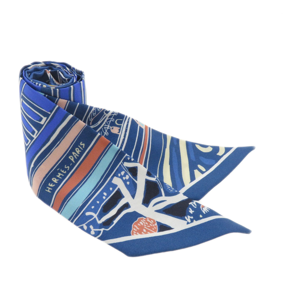 Hermes Scarf Silk Blue Twilly Women