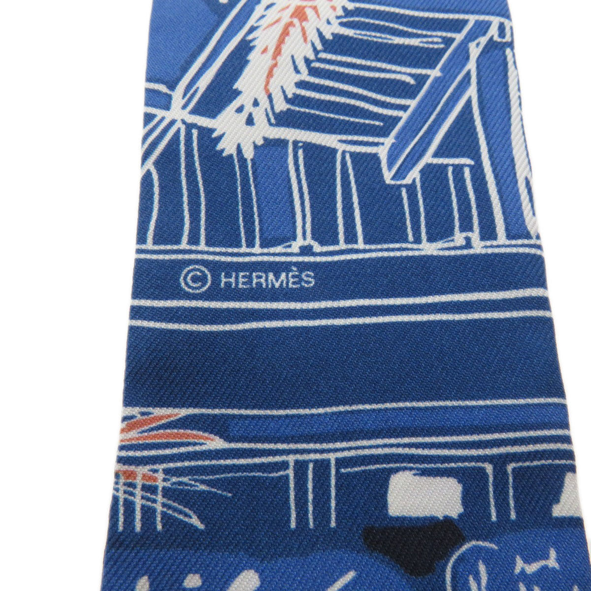 Hermes Scarf Silk Blue Twilly Women