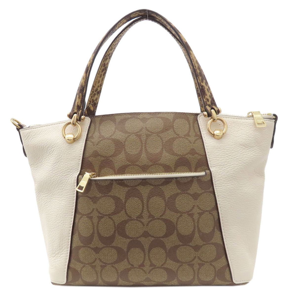 Coach Handbag C7261 Pvc, Leather Brown Signature 2Way Women