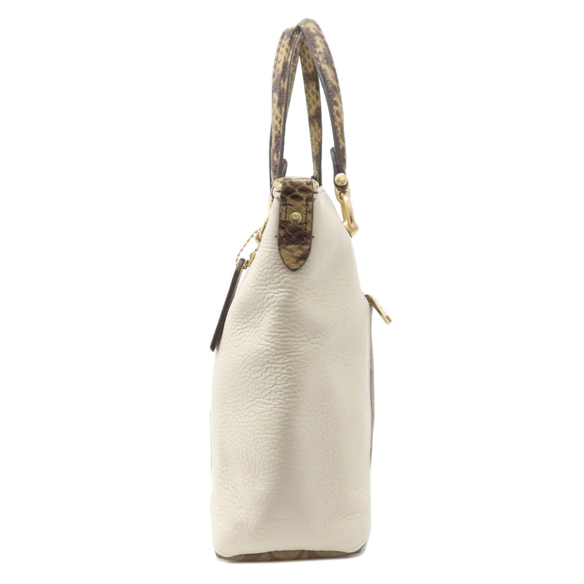Coach Handbag C7261 Pvc, Leather Brown Signature 2Way Women