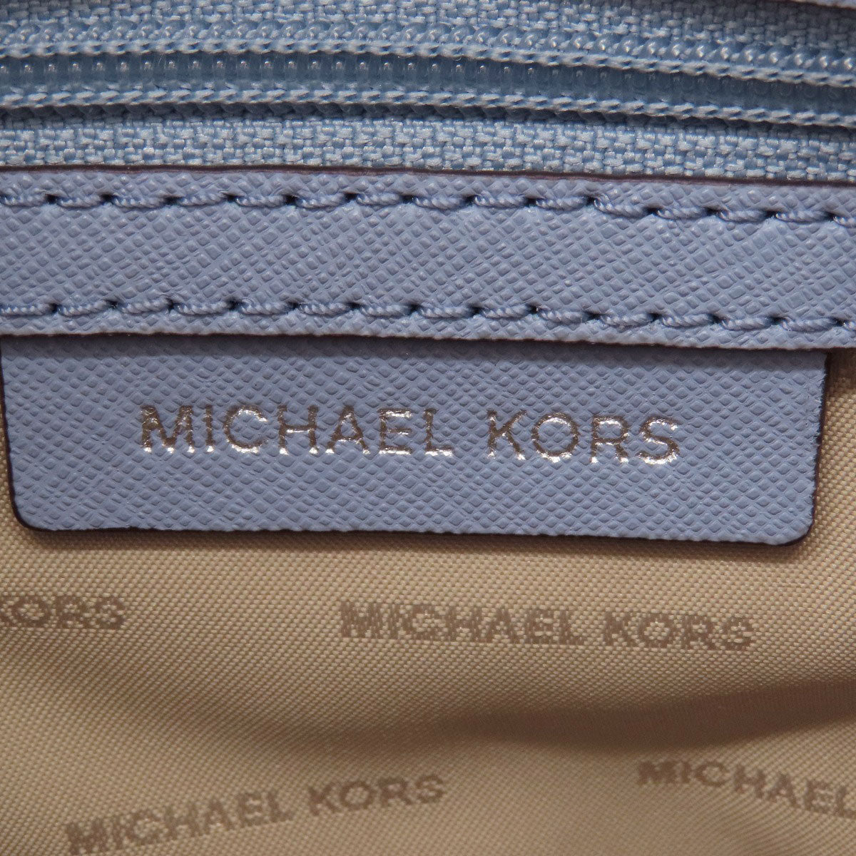 Michael Kors Shoulder Bag Leather Blue Logometal
