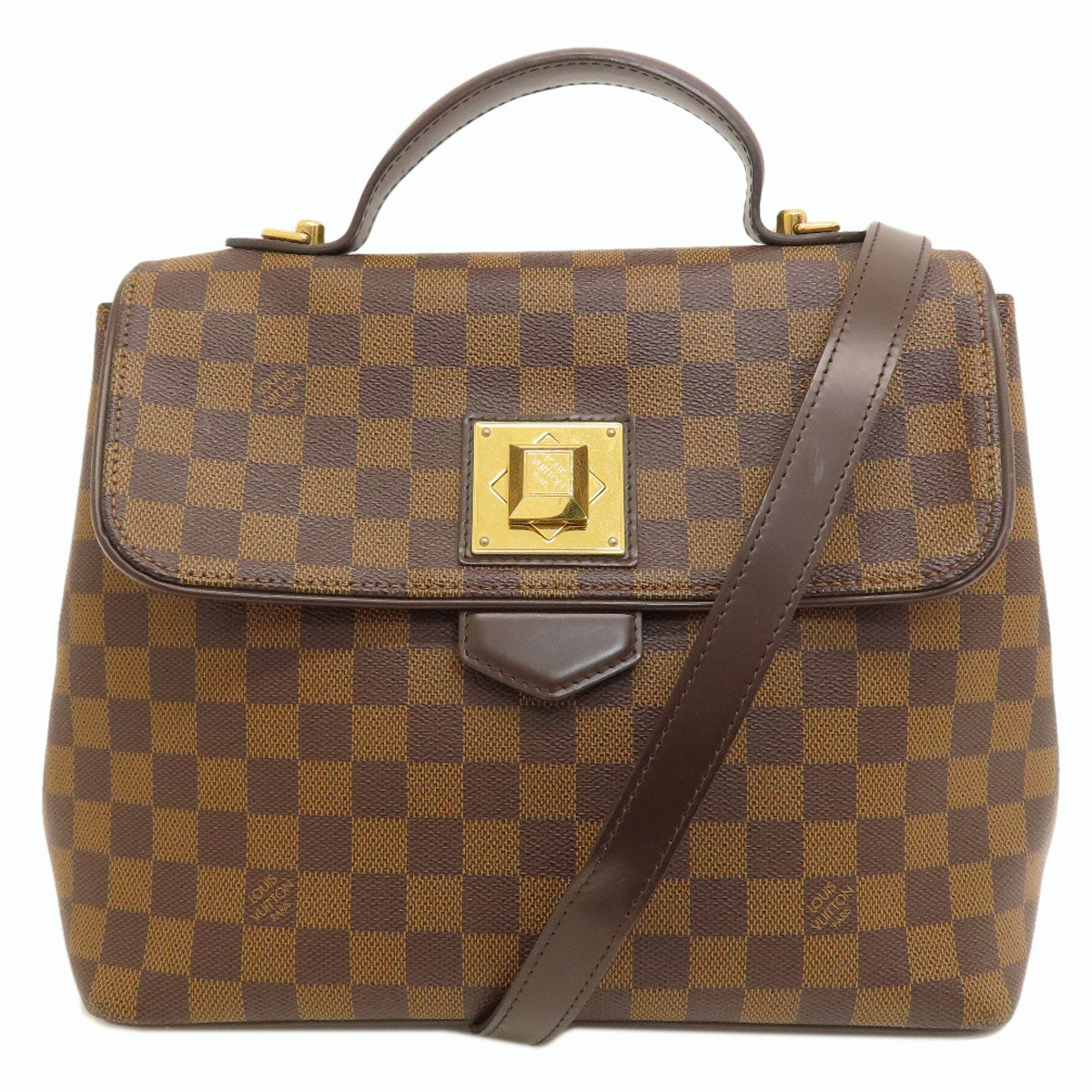 Louis Vuitton Handbag N41168 Damier Canvas Brown Bergamo Mm Damier Ebene