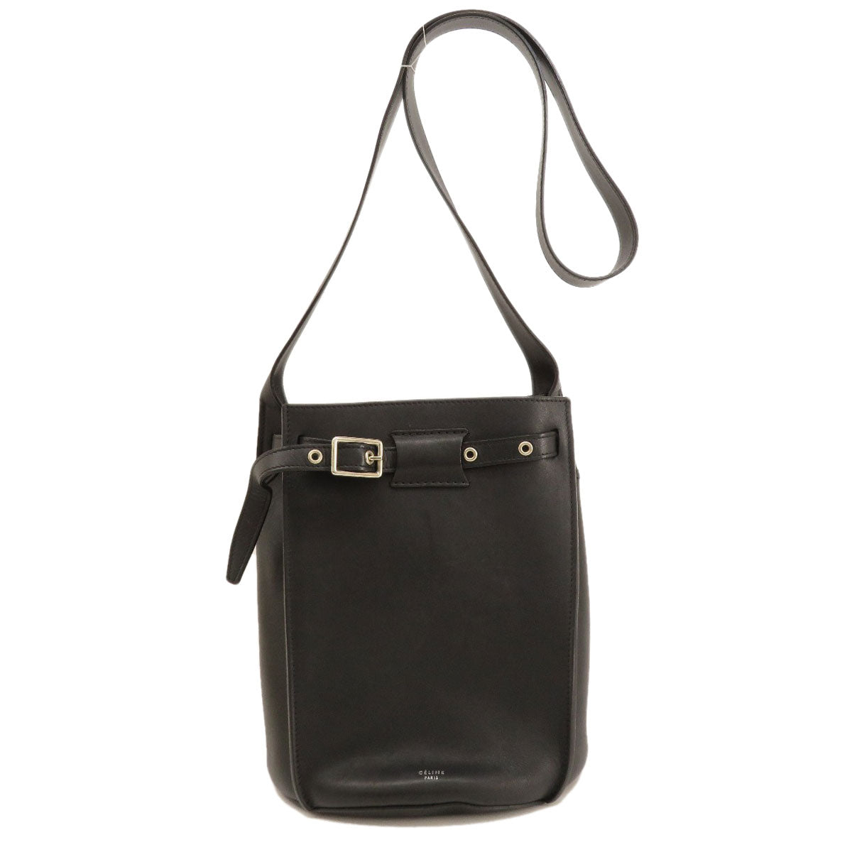 Celine Shoulder Bag Calfskin Black Big Bag Bucket Women