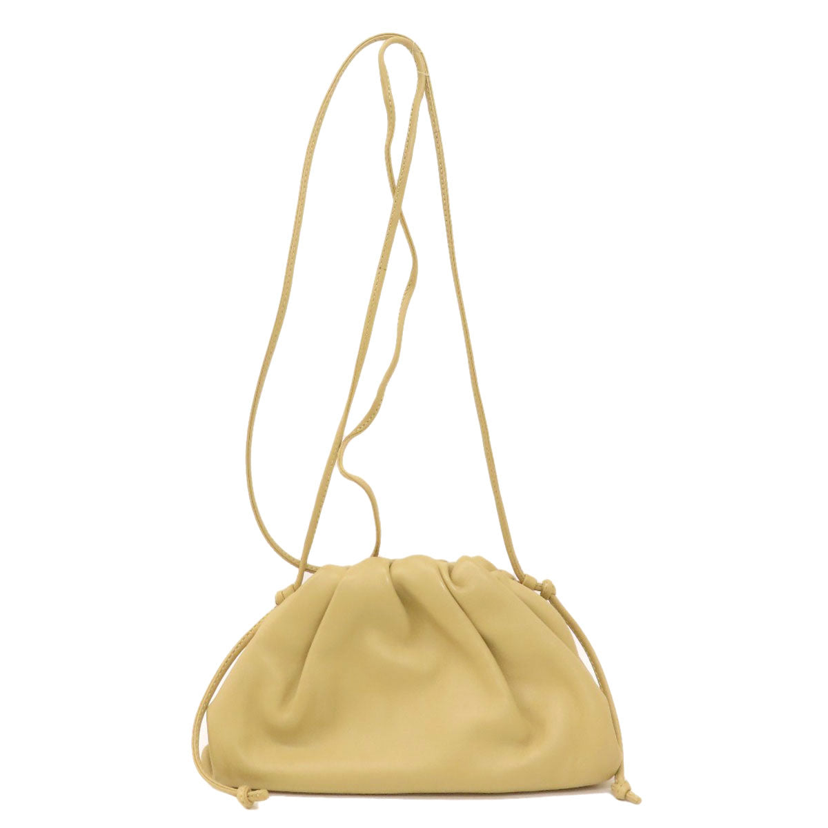 Bottegaveneta Shoulder Bag Calfskin Beige Gamaguchi Shoulder Women