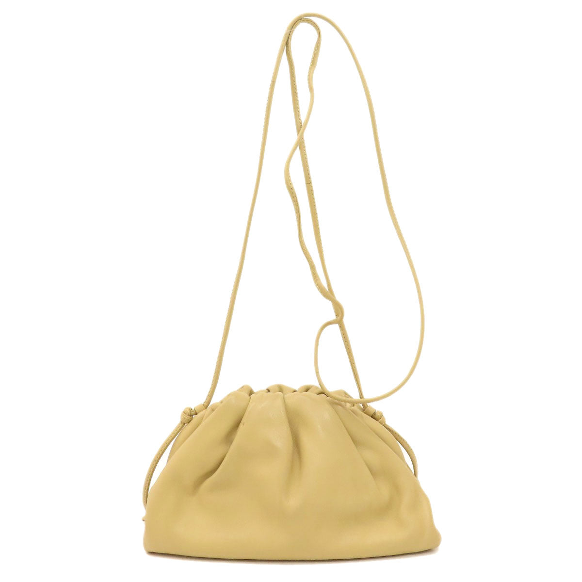 Bottegaveneta Shoulder Bag Calfskin Beige Gamaguchi Shoulder Women
