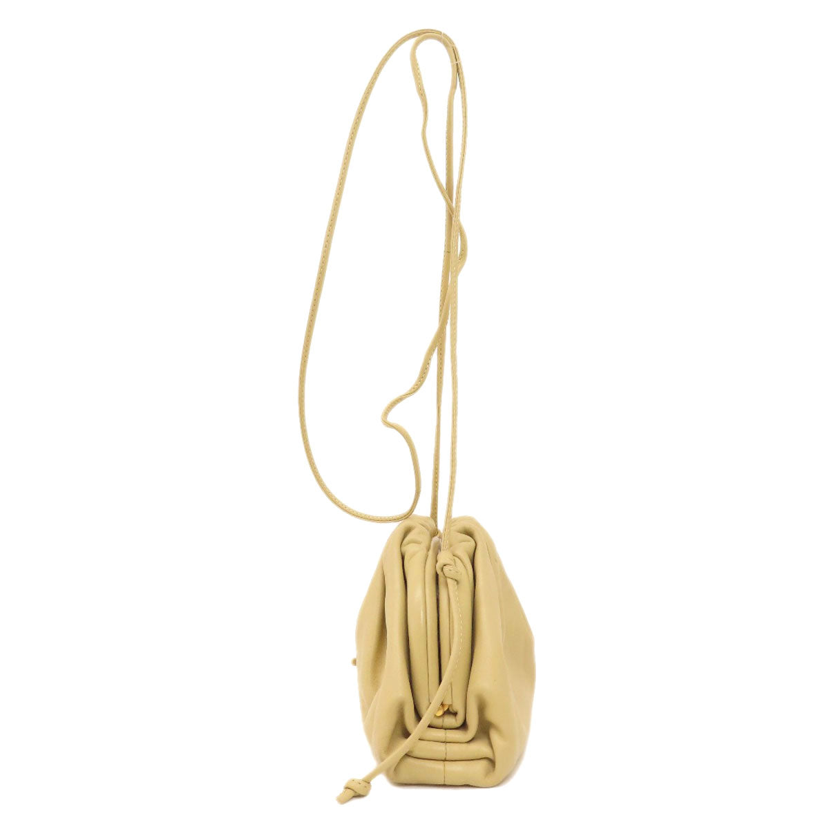 Bottegaveneta Shoulder Bag Calfskin Beige Gamaguchi Shoulder Women
