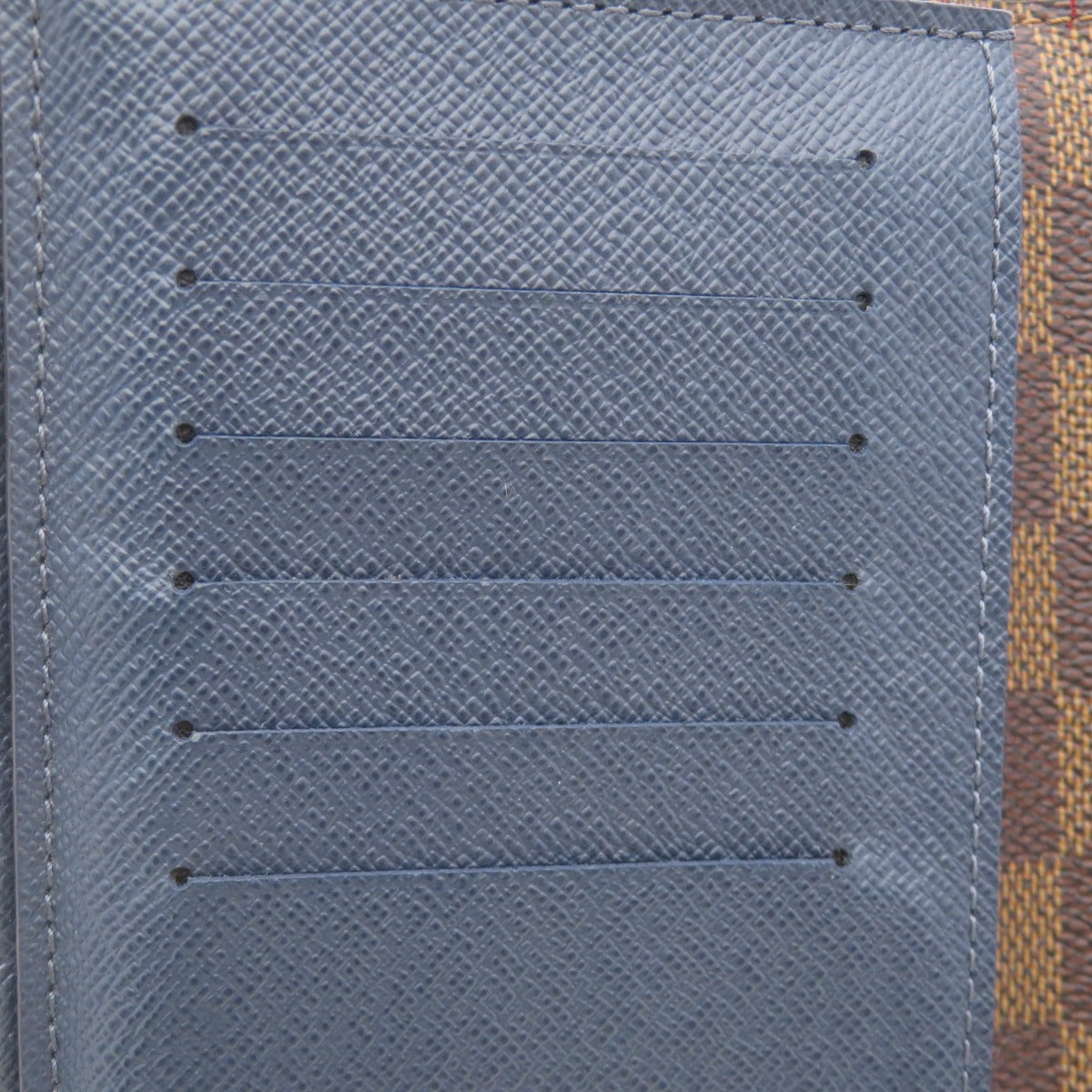 Louis Vuitton Long Wallet Purse N63153 Damier Canvas Brown Portefeuille Brazza Former Women