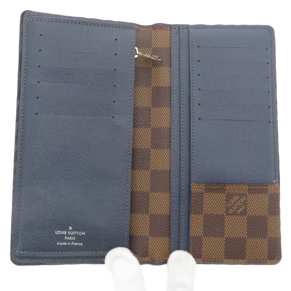 Louis Vuitton Long Wallet Purse N63153 Damier Canvas Brown Portefeuille Brazza Former Women