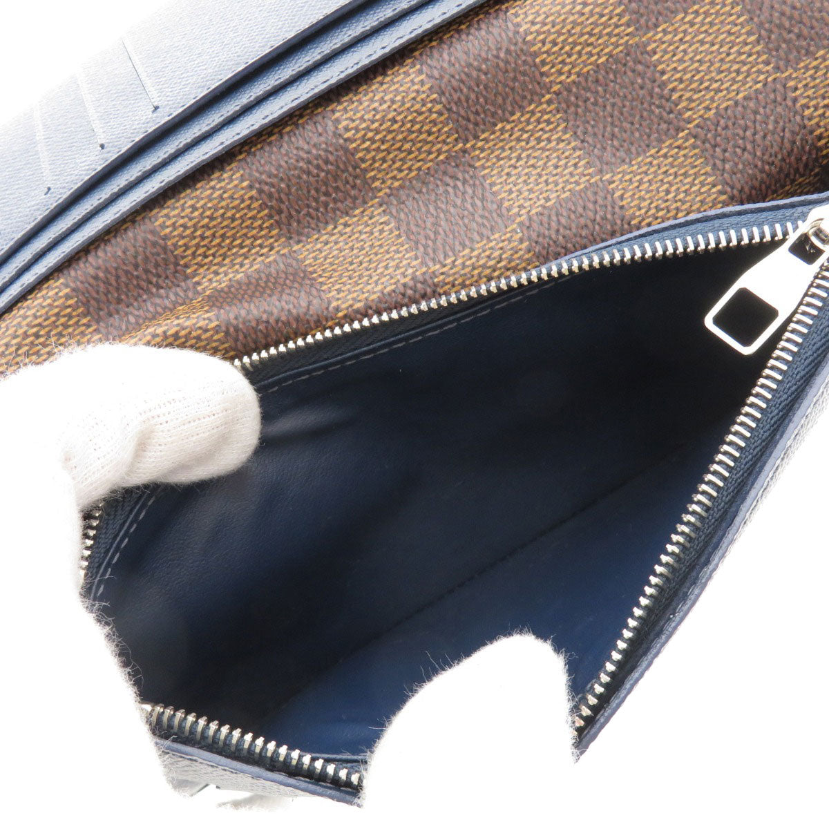 Louis Vuitton Long Wallet Purse N63153 Damier Canvas Brown Portefeuille Brazza Former Women