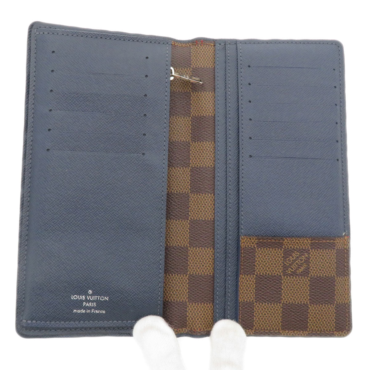 Louis Vuitton Long Wallet Purse N63153 Damier Canvas Brown Portefeuille Brazza Former Women