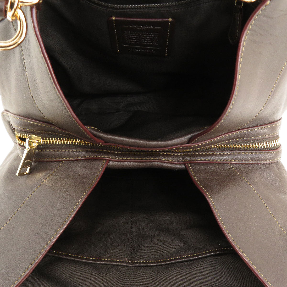 Coach Tote Bag F57612 Canvas, Leather Brown Signature Women