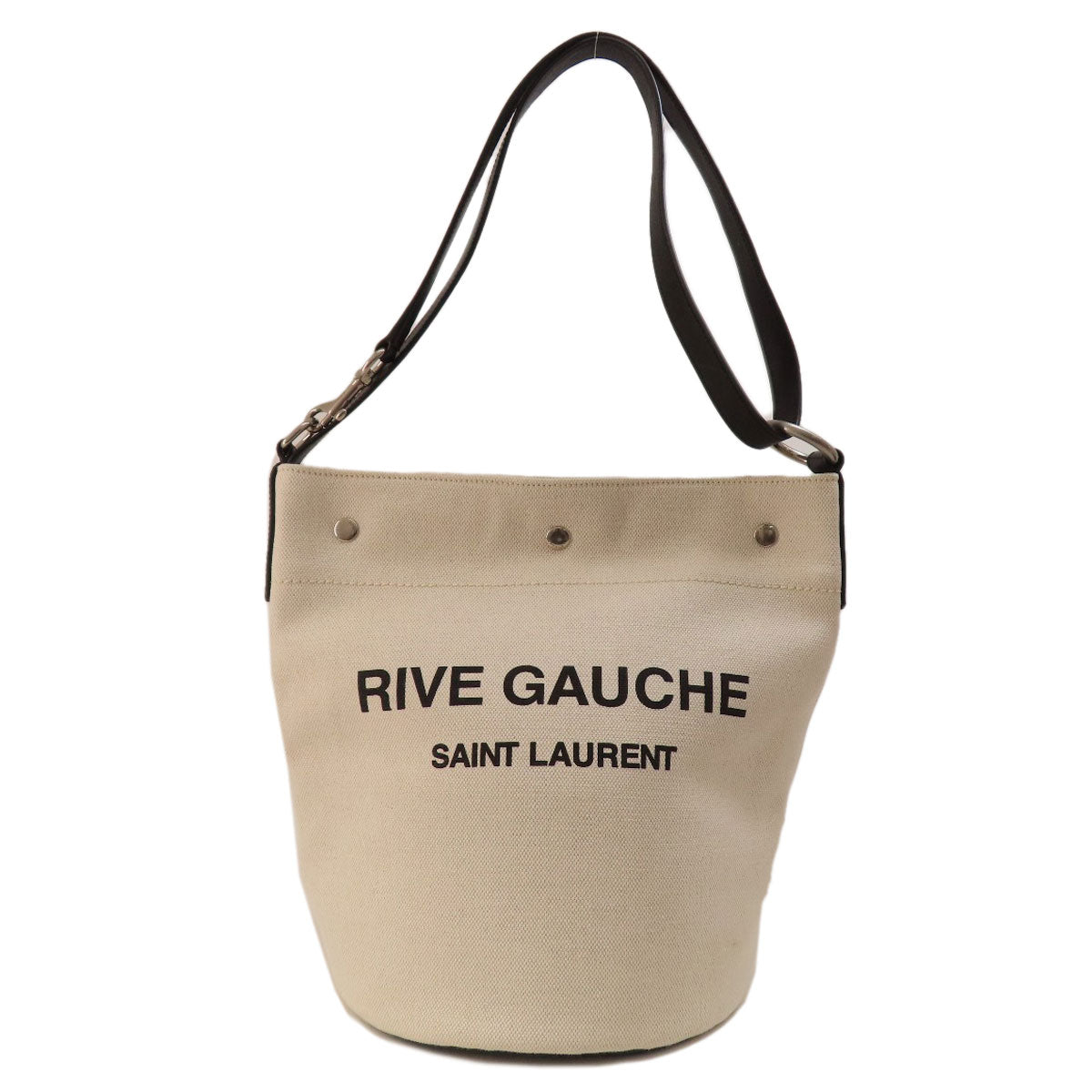 Saint Laurent Handbag Canvas Beige Bucket Bag Women
