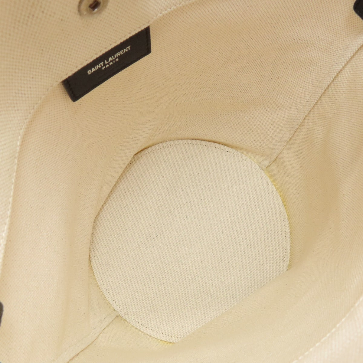 Saint Laurent Handbag Canvas Beige Bucket Bag Women