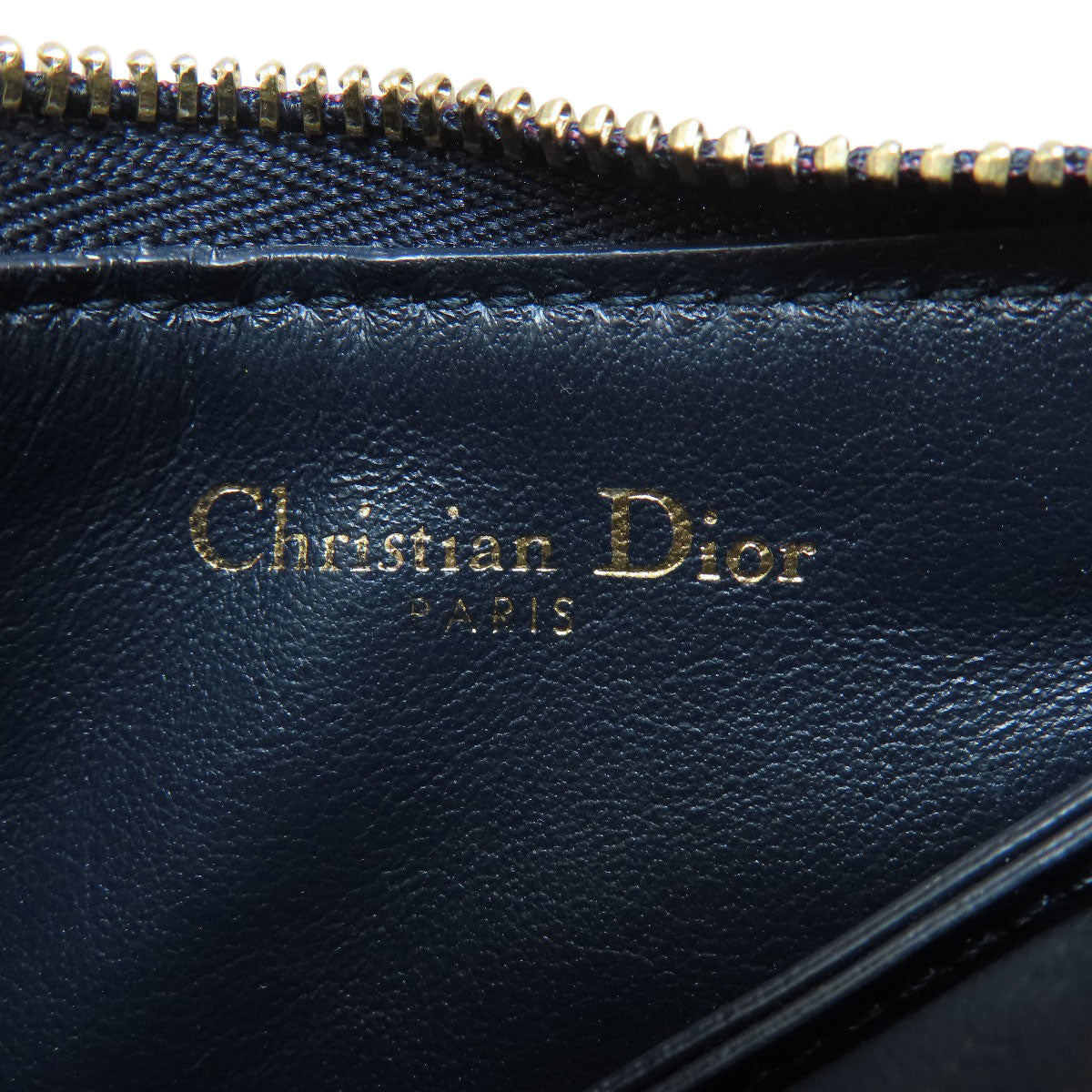 Christian Dior Coin Case Canvas Navy Saddle Trotter Pattern Women