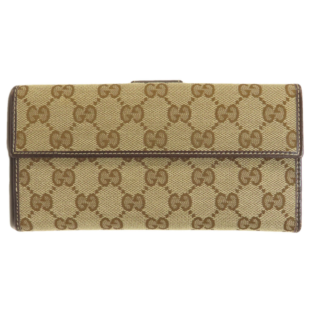 Gucci Long Wallet Purse 212089 Canvas Brown Gg Women