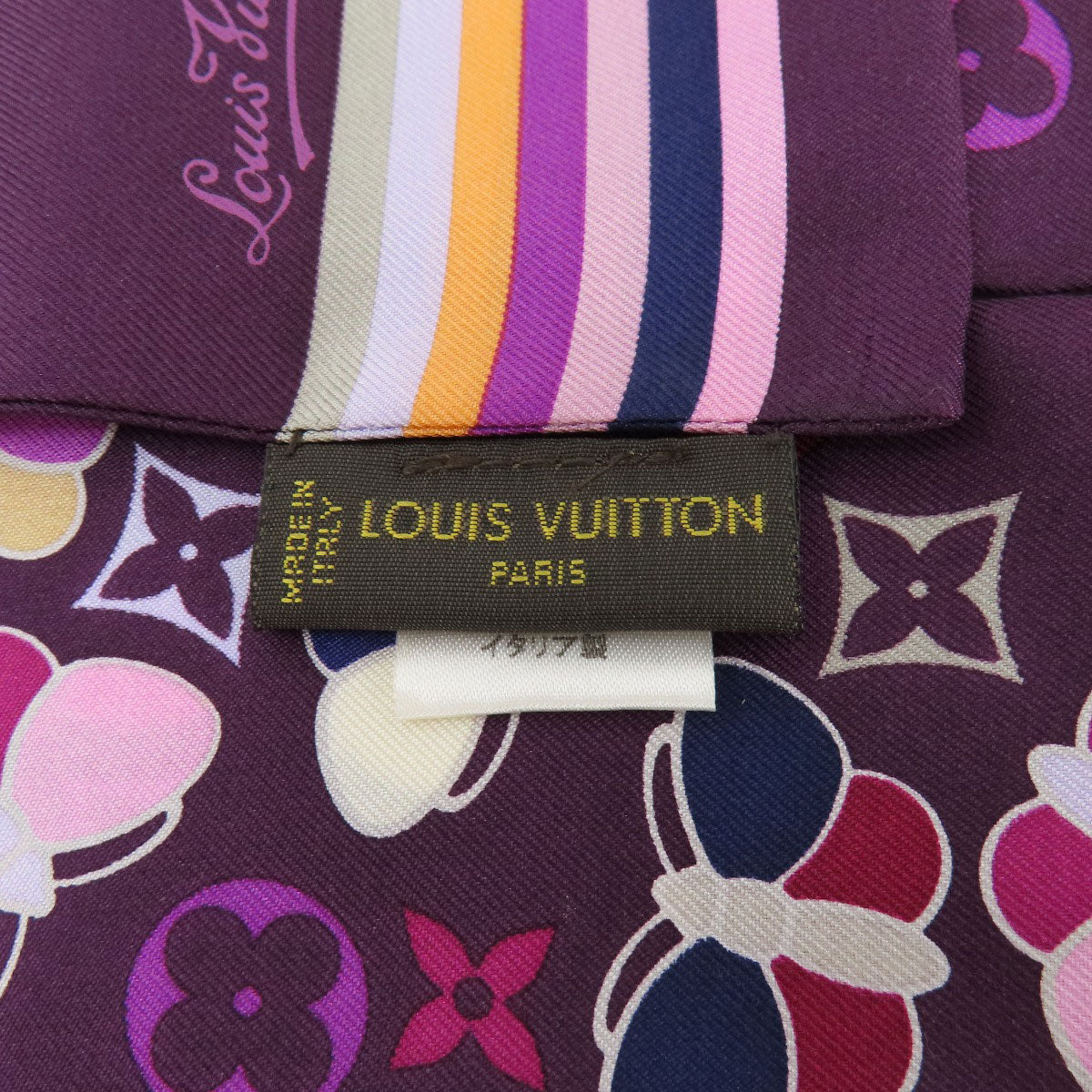 Louis Vuitton Scarf Silk Purple Bando Women