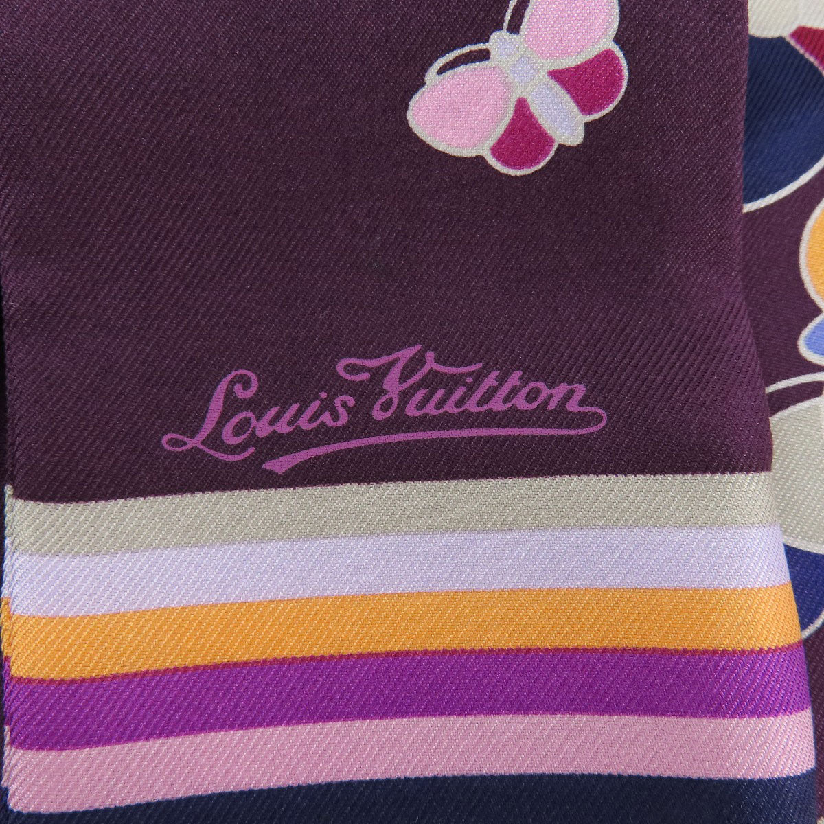 Louis Vuitton Scarf Silk Purple Bando Women