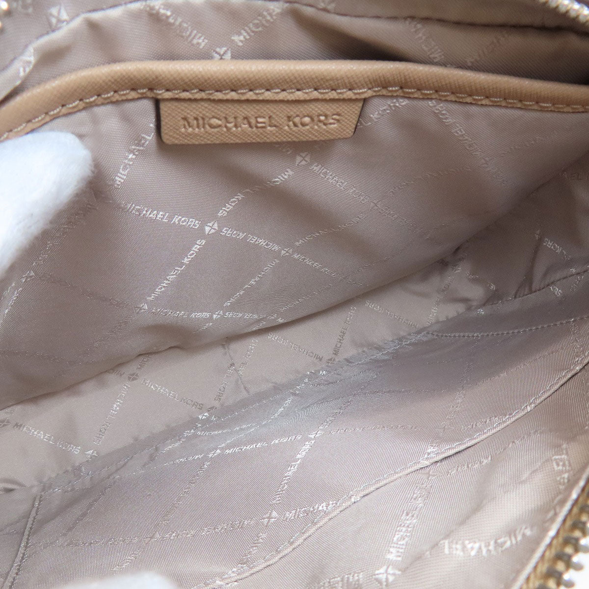Michael Kors Shoulder Bag Pvc Beige Logo Women