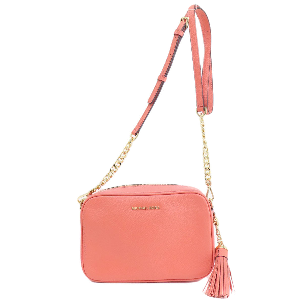Michael Kors Shoulder Bag Leather Pink Logo Women