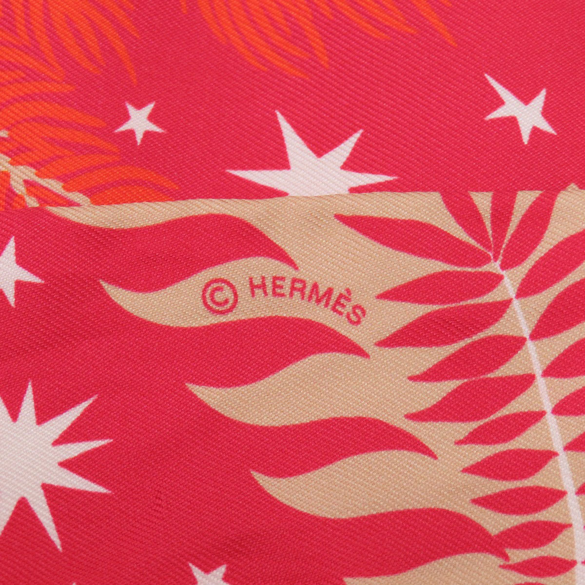 Hermes Scarf Silk Beige Twilly Women