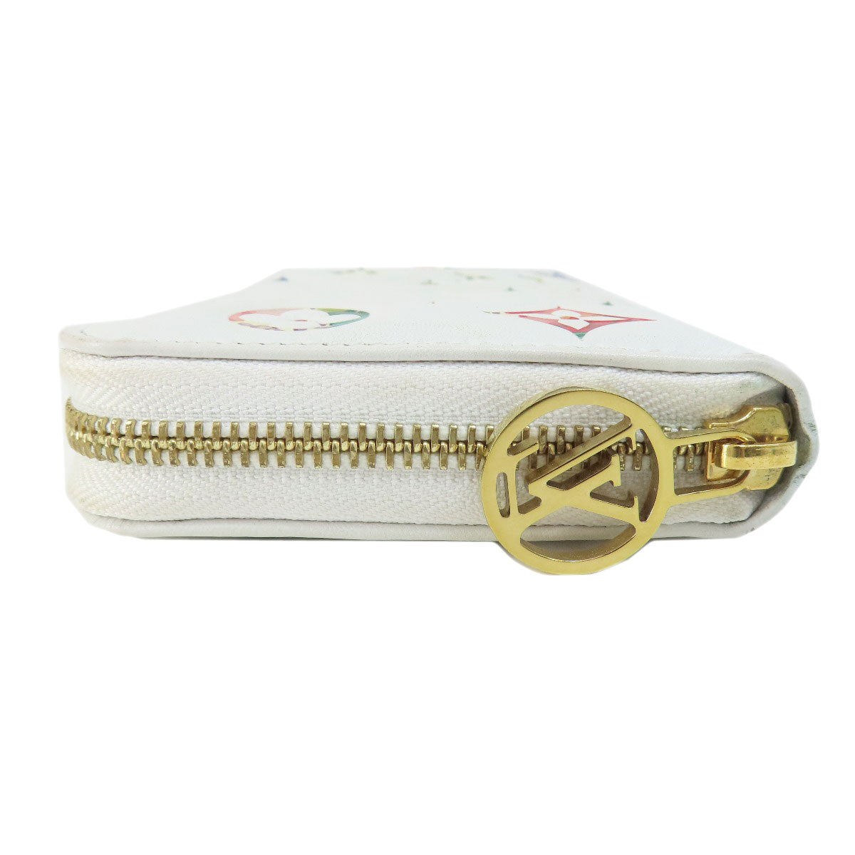 Louis Vuitton Long Wallet Purse M81694 Lambskin White Zippy Wallet Lv Garden Women