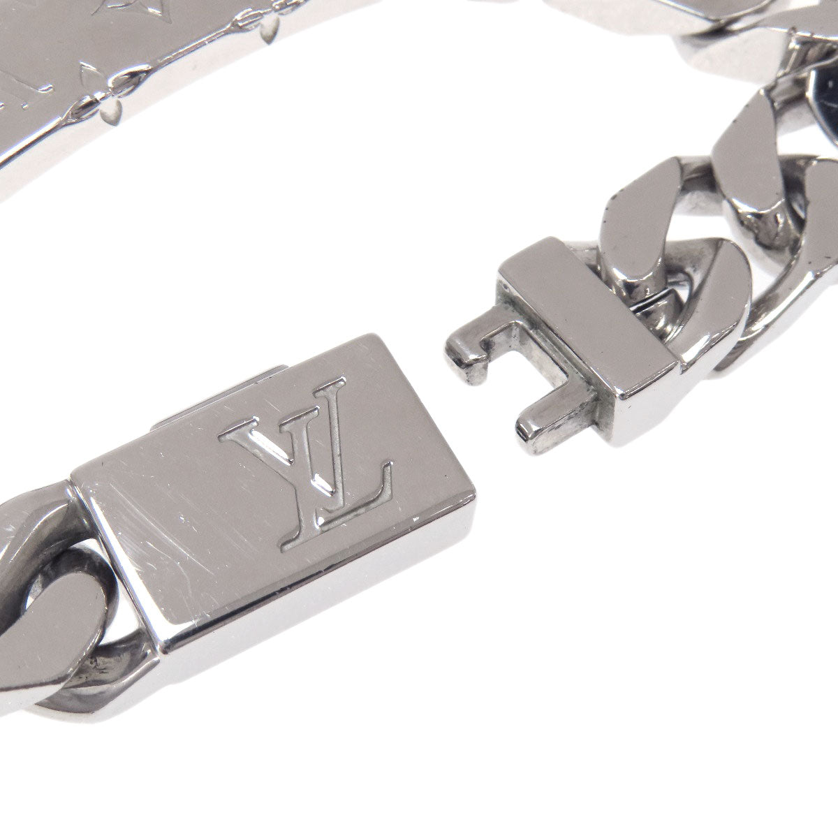 Louis Vuitton Bracelet M00269 Metallic Silver Chain Bracelet Monogram Women