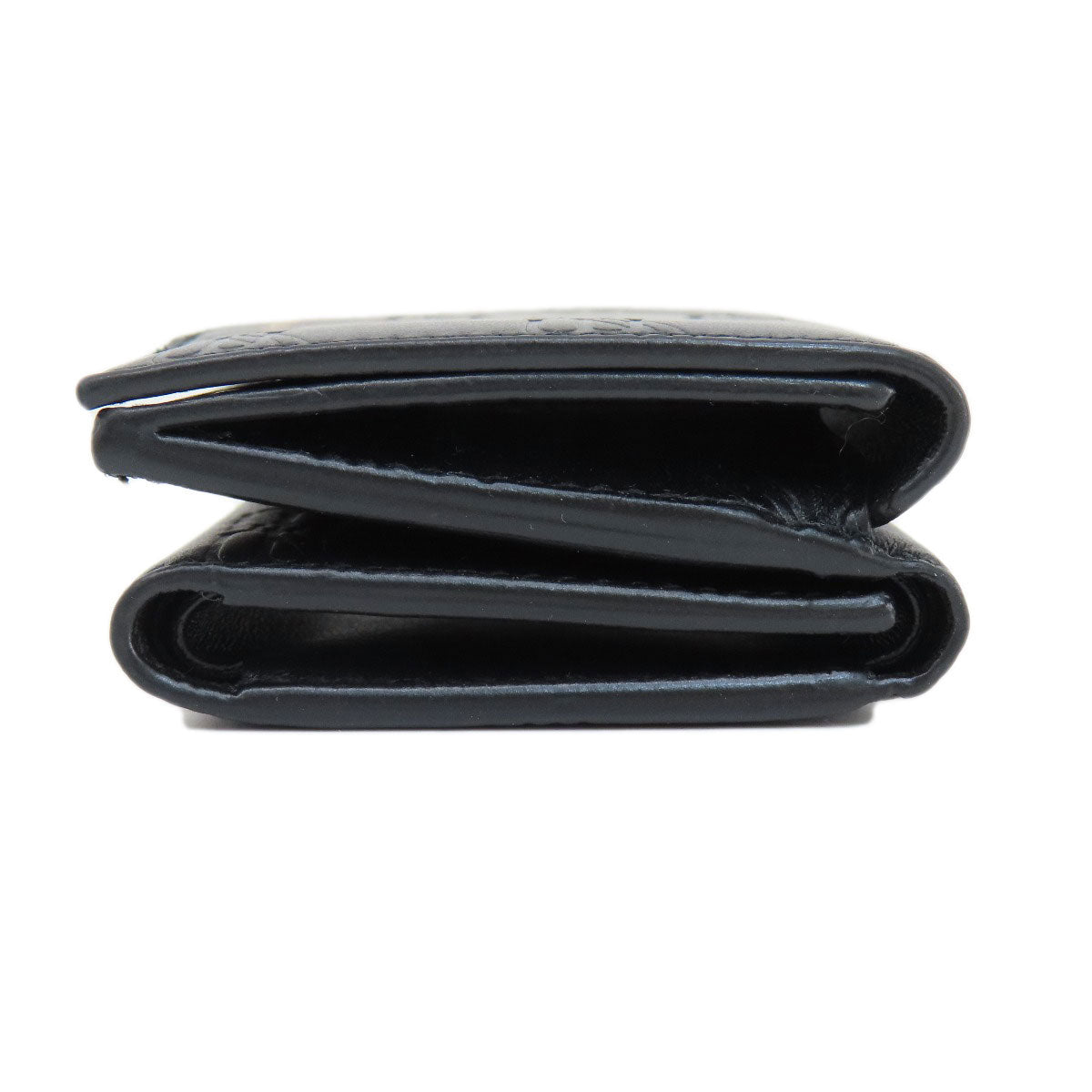 Balenciaga Bifold Wallet 717790 Leather Black Bb Monogram Mini Wallet Mens(Unisex)