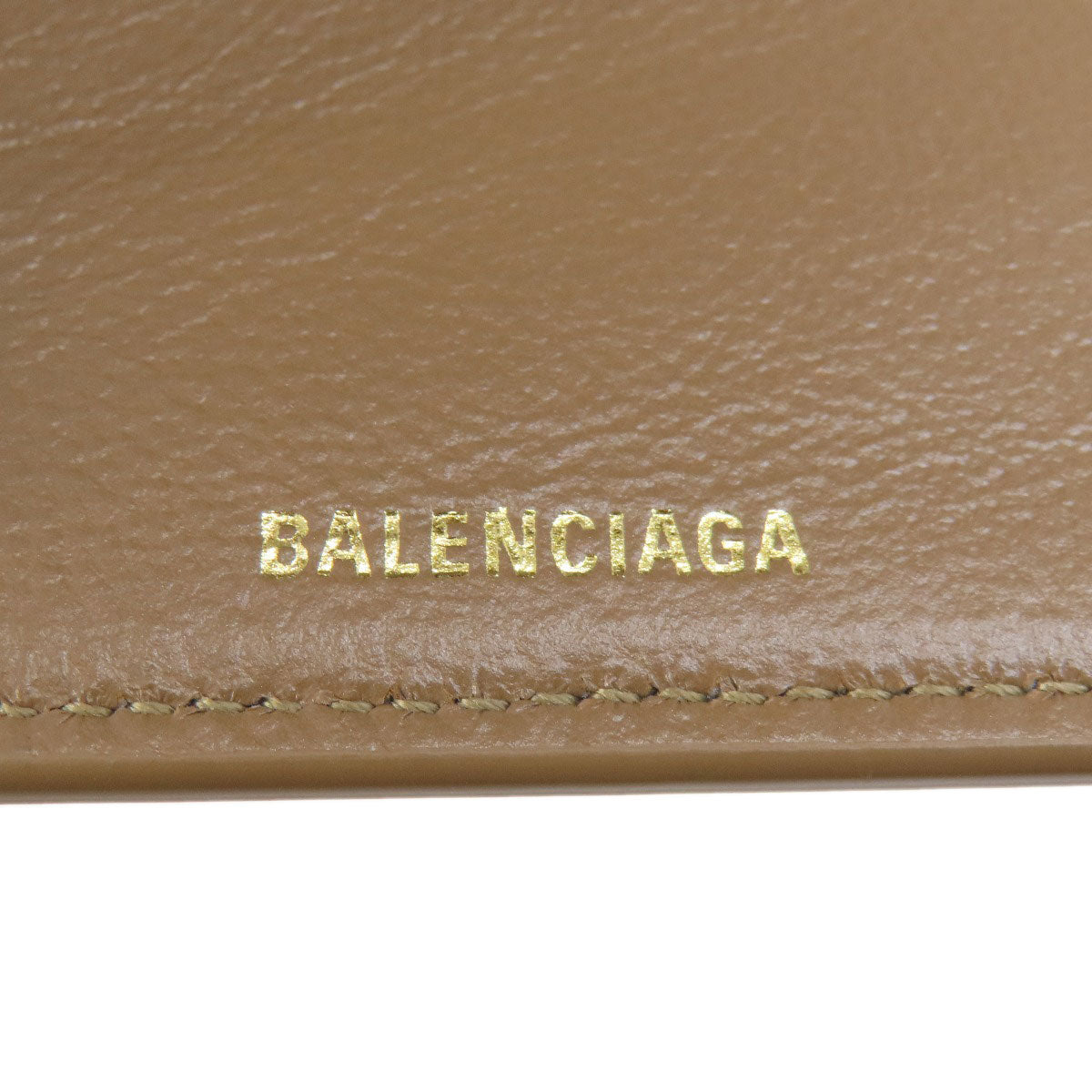 Balenciaga Bifold Wallet 594312 Leather Brown Tri-Fold Wallet Bb Pattern Mens(Unisex)
