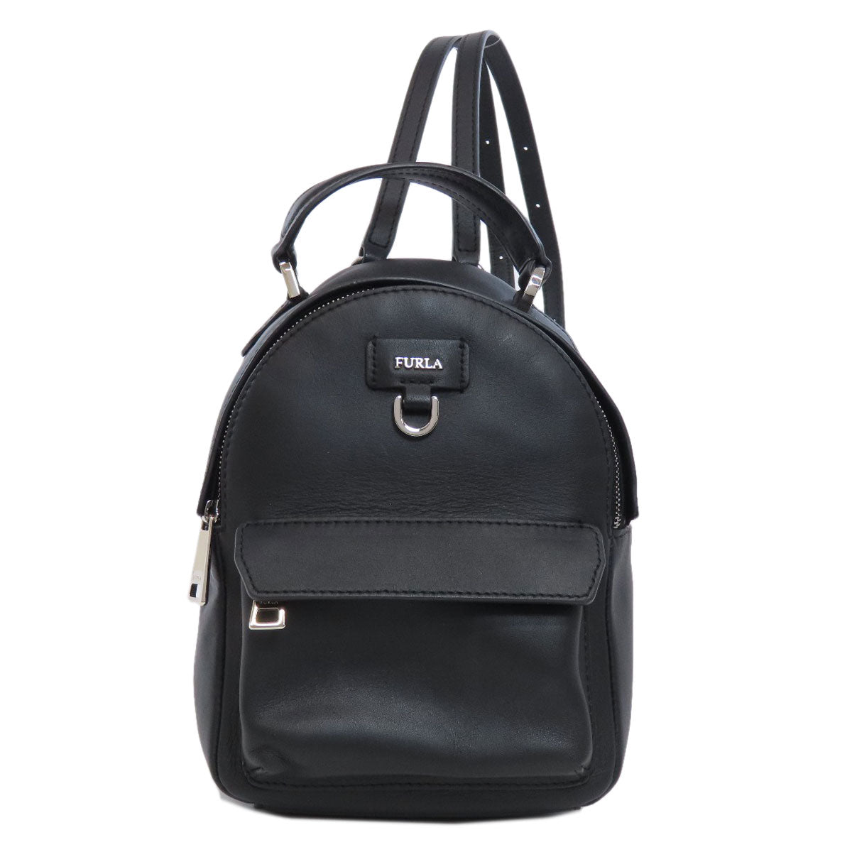 Furla Backpack Leather Black Logo Women