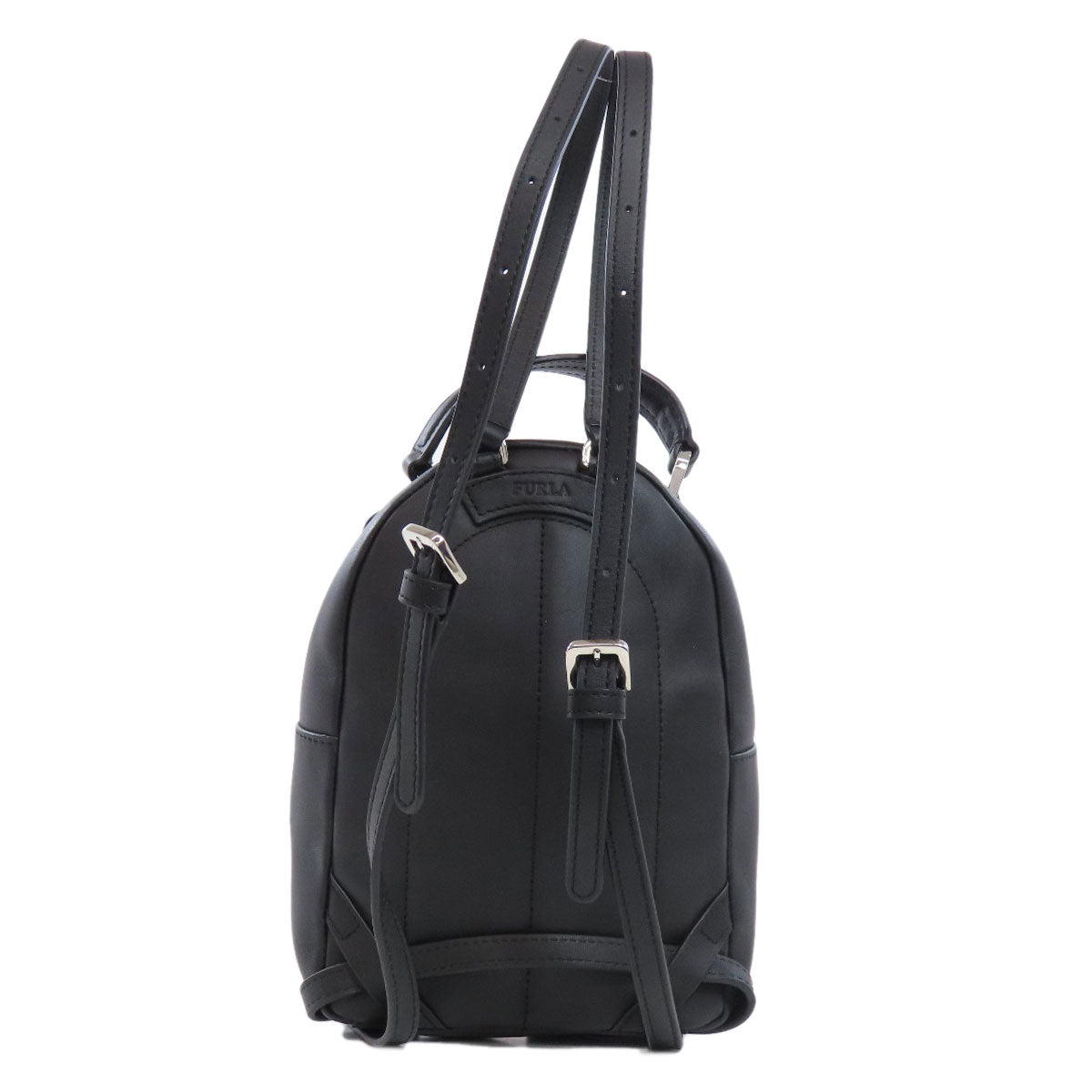 Furla Backpack Leather Black Logo Women