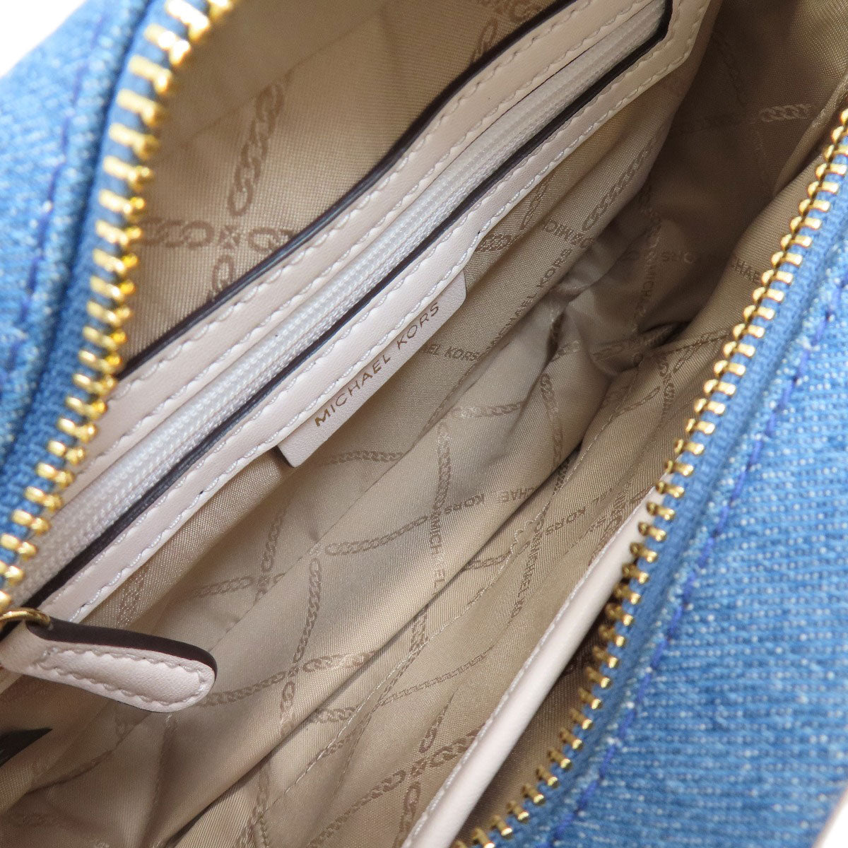 Michael Kors Shoulder Bag Denim Blue Chainshoulder Women