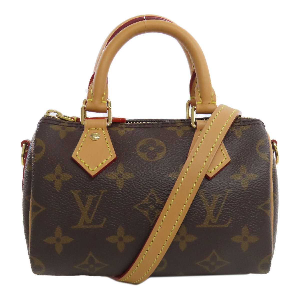 Louis Vuitton Tote Bag M81085 Monogram Canvas Brown Nano Speedy Women