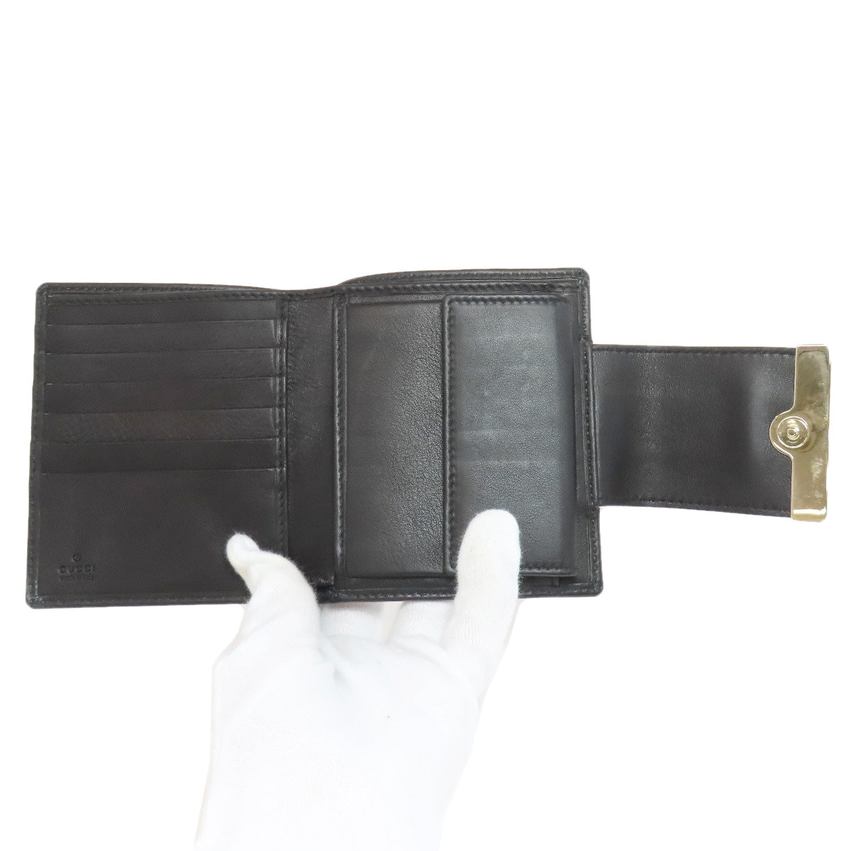 Gucci Bifold Wallet 181669 Canvas Brown Gg Women