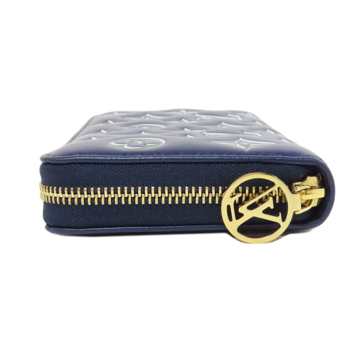 Louis Vuitton Long Wallet Purse Lambskin Navy Zippy Wallet Women