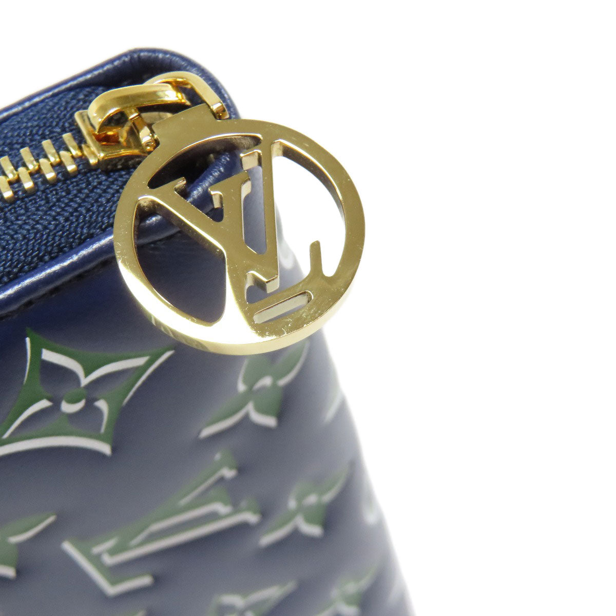 Louis Vuitton Long Wallet Purse Lambskin Navy Zippy Wallet Women