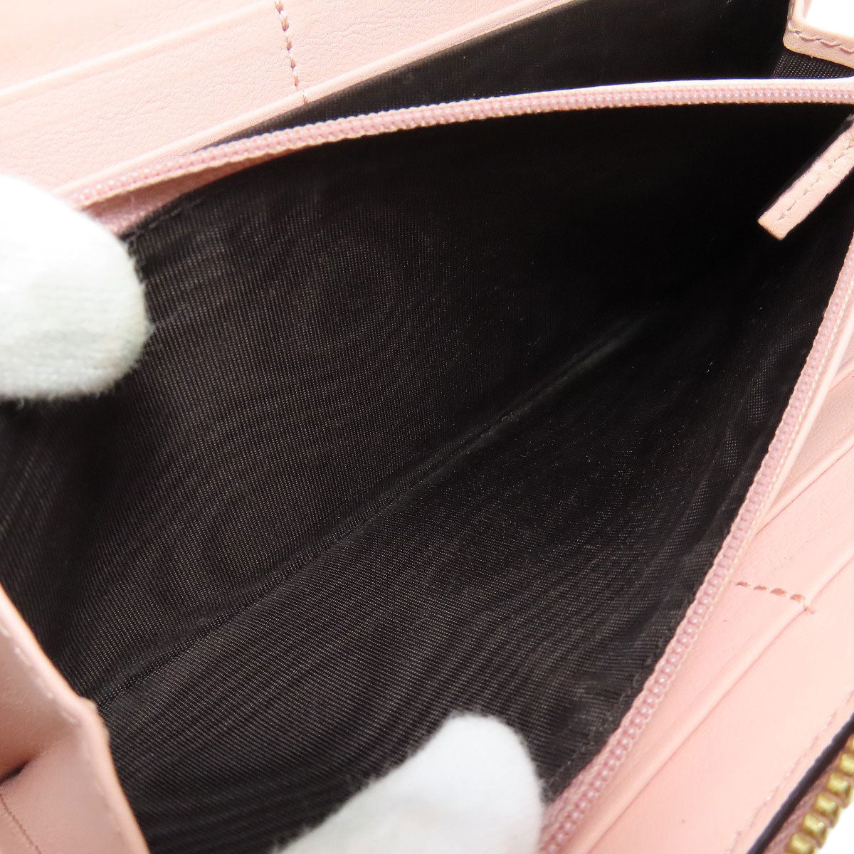 Gucci Long Wallet Purse 453158 Leather Pink Logo Women
